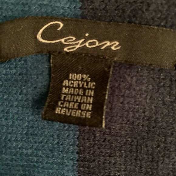 Multi color acrylic scarf with fringe by Cejon - Picture 4 of 6